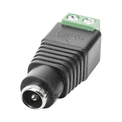 Adaptador Hembra Tipo Jack de 3.5 mm polarizado de 12 Vcc / Terminales Tipo Tornillo / Polarizado (+/-) / Ideal para Cámaras de CCTV.