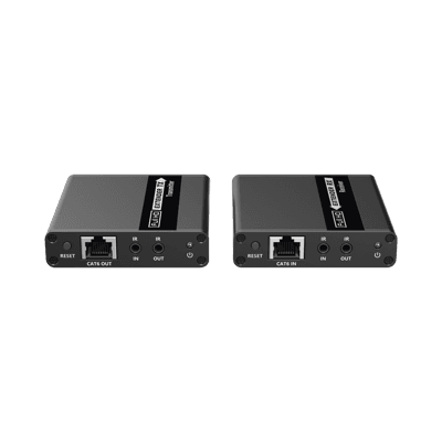 Kit Extensor HDMI para distancias de 70 metros / Soporta resoluciones 640 y 1080P @ 60 Hz / Cat 6, 6a / Cero Latencia / Uso 24/7 / HDR10 / Salida Loop /  Configuración EDID / Soporta control remoto del equipo fuente / Salida de audio de 3.5mm, vista 1