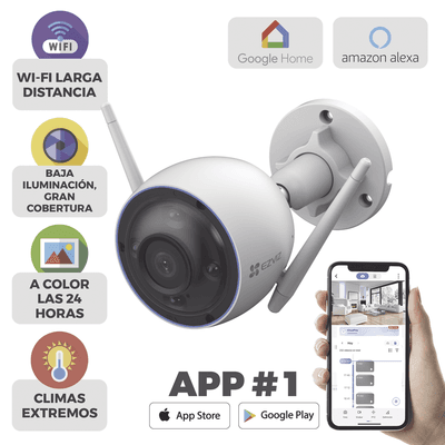 Cámara Doméstica WiFi / (3K) 5MP / Detección humana / Detección de Vehiculo / Sirena / Luz Parpadeante / Colores en Oscuridad / Micro SD / Alertas de Voz / Exterior / Audio bidireccional, vista 1