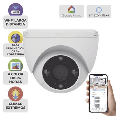 Domo IP 2 Megapíxel / Wi-Fi / Sirena y Estrobo /Audio de Dos Vías / Notificación Push / Audios Personalizables / Ranura Para Memoria / Uso en Exterior, vista 1