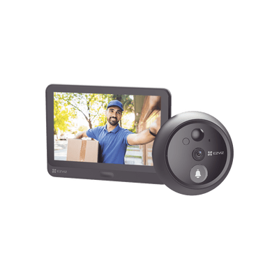 Videoportero Con Mirilla y Pantalla Wi-Fi de Batería Recargable / Para Instalarse en Puerta / Cámara 1080P / IR 3Mts / Boton Timbre / Audio de Dos Vías / Uso en Interior, vista 1