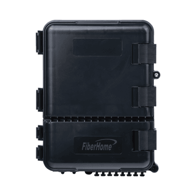 Caja de Distribución de Fibra Óptica FiberHome FDP-440A / 24 Empalmes / 8 Acopladores SC/APC / 8 Salidas Drop / IP55 / Exterior, vista 1