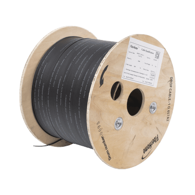 Carrete de 1 km de Fibra Óptica Drop, Interior/Exterior G.657A2 Monomodo de 1 hilo (unifibra), Dieléctrica, Forro Negro, vista 1