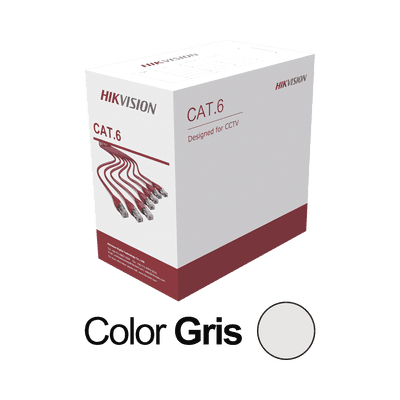 Bobina de cable UTP 305 m., Cat6 (23 AWG), Color Gris, PVC (CM), uso en Interior, 100% Cobre, Para aplicaciones de CCTV y Redes de datos, vista 1