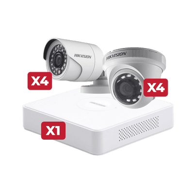 Kit de CCTV 2 Megapíxeles / Incluye Grabadora de 8 Canales / Cámara Turret / Cámara Bala, vista 1