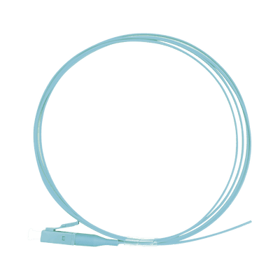 Pigtail de Fibra Óptica Simplex LC, PVC, OM3 50/125, Aqua, 1 metro, vista 1
