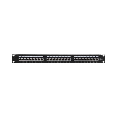 Panel de parcheo de impacto (110) Blindado (STP) de 24 puertos Cat6, 19in, vista 1