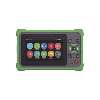 OTDR Touch para Pruebas en los Enlaces de Fibra Óptica / Longitudes de onda  1310nm y 1550nm / Incluye Función VFL / Incluye Función OPM / Incluye Función de Mapeo de cables de Red RJ45 / Recargable, vista 1