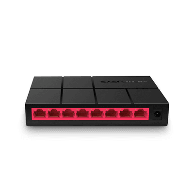 Switch no administrable para escritorio de 8 puertos 10/100/1000 Mbps, vista 1