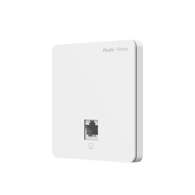 Punto de Acceso para pared, 802.11ac Wave 2, MIMO 2X2, 1.2 Gbps, puerto adicional frontal 10/100 ideal para habitaciones, vista 1