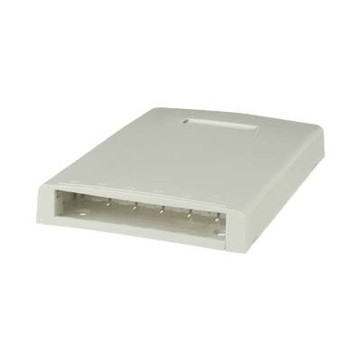 Caja de Montaje en Superficie, Con Accesorio para Resguardo de Fibra Óptica, Para 6 Módulos Mini-Com, Color Blanco Mate, vista 1