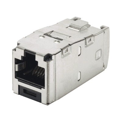 Conector Jack RJ45 Blindado, Estilo TG, Mini-Com, Categoría 6A, de 8 posiciones y 8 cables, Color Negro, vista 1