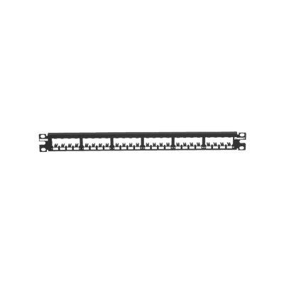 Panel de Parcheo Modular Mini-Com (Sin Conectores), Plano, Totalmente Blindado, de 24 puertos, 1UR, vista 1