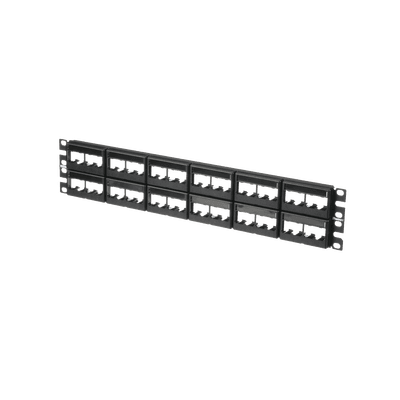 Panel de Parcheo Modular Mini-Com (Sin Conectores), Plano, Sin Blindaje, Con Etiqueta y Cubierta, de 48 puertos, 2UR, vista 1