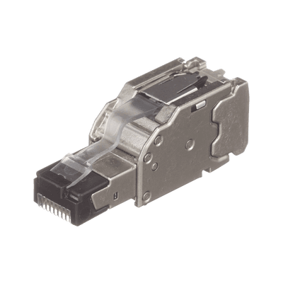 Plug RJ45 Blindado, Instalación Recta, Terminación en Campo Certificable, Compatible con Cat5e, Cat6 y Cat6A, Color Plata, Paquete de 10 Piezas, Incluye herramienta., vista 1