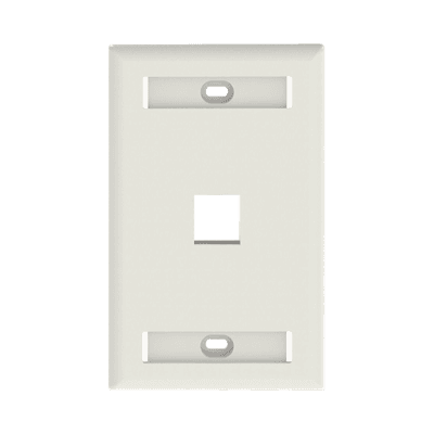 Placa de Pared Vertical, Salida Para 1 Puerto Keystone, Con Espacios Para Etiquetas, Color Blanco Mate, vista 1