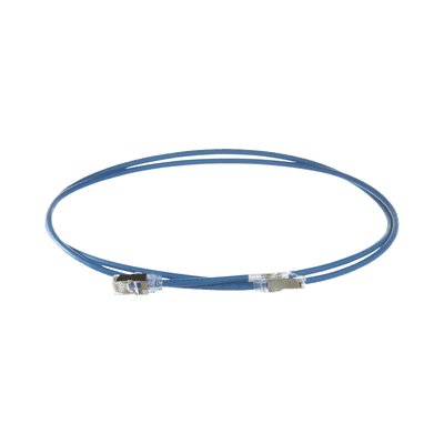 Patch Cord Cat6A, Diametro Reducido 28 AWG, Blindado S/FTP, CM/LS0H, 1m, Color Azul, vista 1