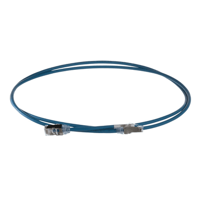 Patch Cord Cat6A, Diametro Reducido 28 AWG, Blindado S/FTP, CM/LS0H, 2m, Color Azul, vista 1
