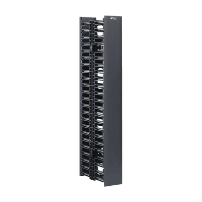 Organizador Vertical Doble NetRunner, para Rack Abierto de 45 Unidades, 4.9in de Ancho, Color Negro