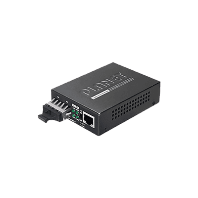 Convertidor de medios 1000 Mbps UTP/fibra óptica Mono-Modo hasta 20 Km, conector SC, vista 1