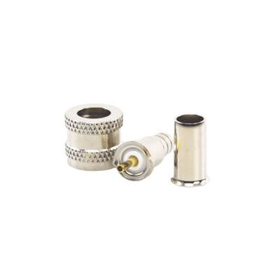 Conector Mini UHF Macho, 50 Ohm, de Anillo Plegable para Cables RG-58/U, RG-142/U, Niquel/Oro/Delrin., vista 1