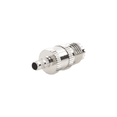 Conector Mini UHF Hembra de Anillo Plegable en Cables RG-58/U, RG-142/U, Níquel/ Plata/ Delrin., vista 1