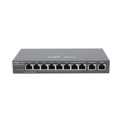 Gateway PoE para 200 usuarios, 10 puertos, 600Mbps, hasta 2 servicios WAN, portal cautivo, bloqueo de aplicaciones, tuneles virtuales, vista 1