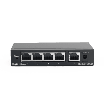 RG-ES105GD, Switch No Gestionado sin PoE de 5 puertos 10/100/1000Mbps, vista 1