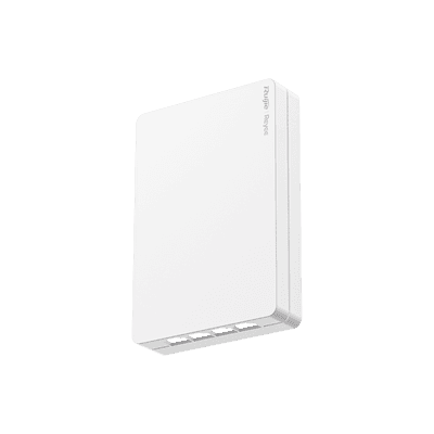 Punto de acceso Wi-Fi 6 de pared para interior 360°, doble banda, 2976 Mbps, 4 puertos GE downlink + 1 puerto GE uplink, hasta 512 usuarios, portal cautivo standalone, compatible con reyee mesh, vista 1