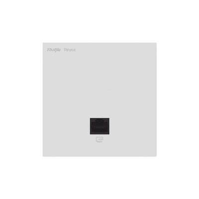 Punto de acceso Wi-Fi 6 de pared para interior 360°, doble banda, 2976 Mbps, 2 puertos GE, hasta 512 usuarios, portal cautivo standalone, compatible con reyee mesh, diseño ultra delgado 86mm, vista 1