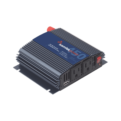 Inversor de Corriente (CD-CA). Potencia Nominal 450 W, Ent:12Vcd, Sal: 115Vca 60 Hz, vista 1