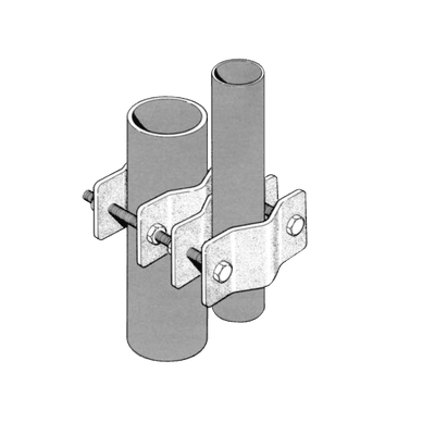 Juego Sencillo de Abrazadera Dual para Mástiles de 3.81 a 8.9 cm. de Diámetro., vista 1