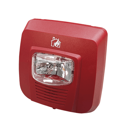 Sirena con Lámpara Estroboscópica a 2 Hilos / Montaje en Pared / Color Rojo / UL / 15, 75 y 115 Candelas / Temporal 3 Alto y Bajo / Modo Continuo, vista 1
