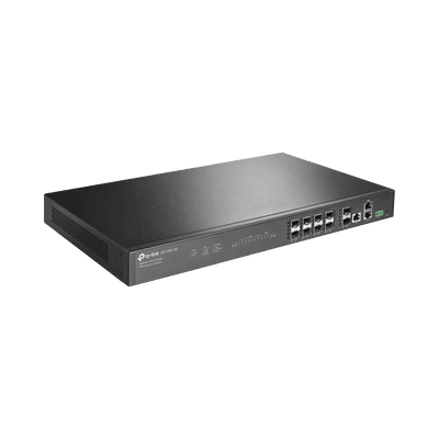 OLT de 8 puertos GPON, hasta 1,024 ONUs, 1 Gigabit RJ45,  2 puertos SFP+, Fuentes redundantes AC- AC (incluidas), vista 1