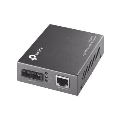 Convertidor Multimedia Multi-modo, 1 puerto RJ45 1000 Mbps, conector de fibra SC, hasta 500 M, vista 1