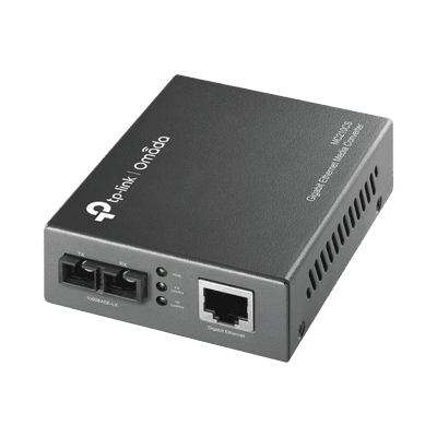Convertidor Multimedia Mono-modo, 1 puerto RJ45 1000 Mbps, conector de fibra SC, hasta 15 Km, vista 1
