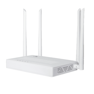 ONU Dual xPON G/EPON con Wi-Fi AC  + 2 puertos Gigabit + 1 Puerto SC/UPC, Hasta 1200 Mbps, vista 1