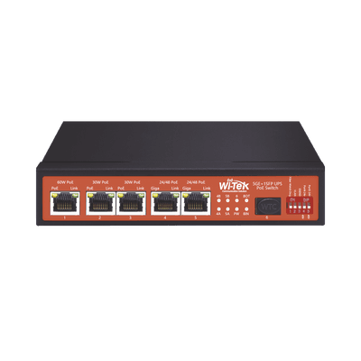 Controlador Solar de 5A con Switch PoE /  1 Puertos Gigabit PoE 802.3 bt / 2puertos PoE 802.3 af/at con 2 Puertos PoE Pasivo 24 Vcc / 1 Puerto SFP / No administrable, vista 1
