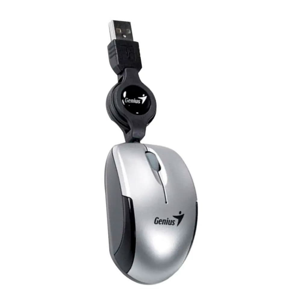 Mouse Genius Micro Traveler Retractil Usb Gris, vista 1