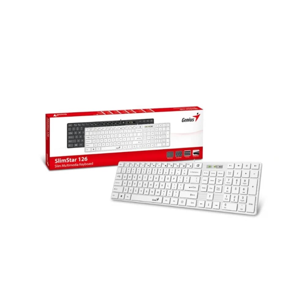 teclado slimStar 126,SP,USB,WHITE, vista 1