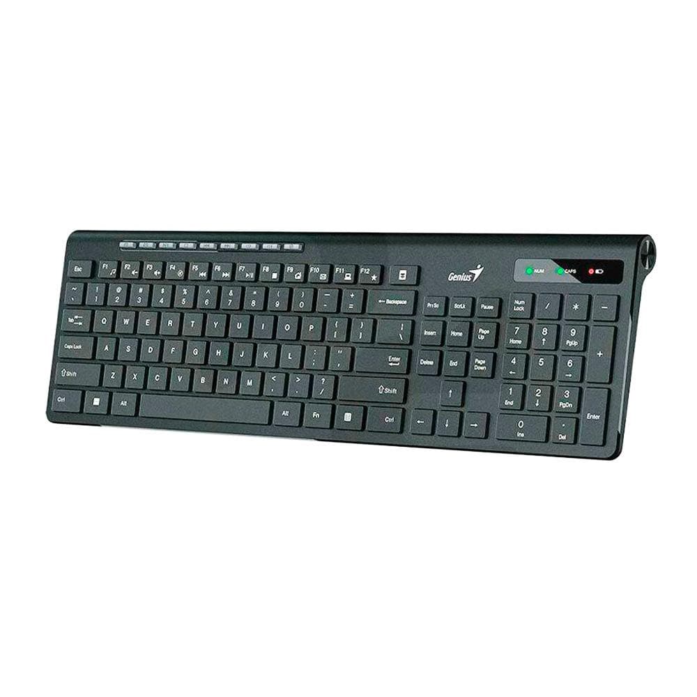 Tecado SlimStar Genius 7230 teclas tipo chocolate, ergonómico color negro, vista 1