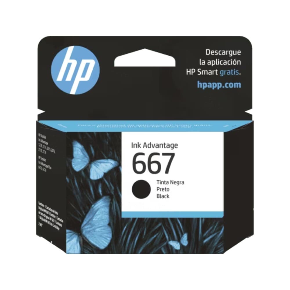 CARTUCHO HP NEGRO 667 HP DESKJET INK ADVANTAGE 1216,1275,2335,2374,4175 120 pag, vista 1