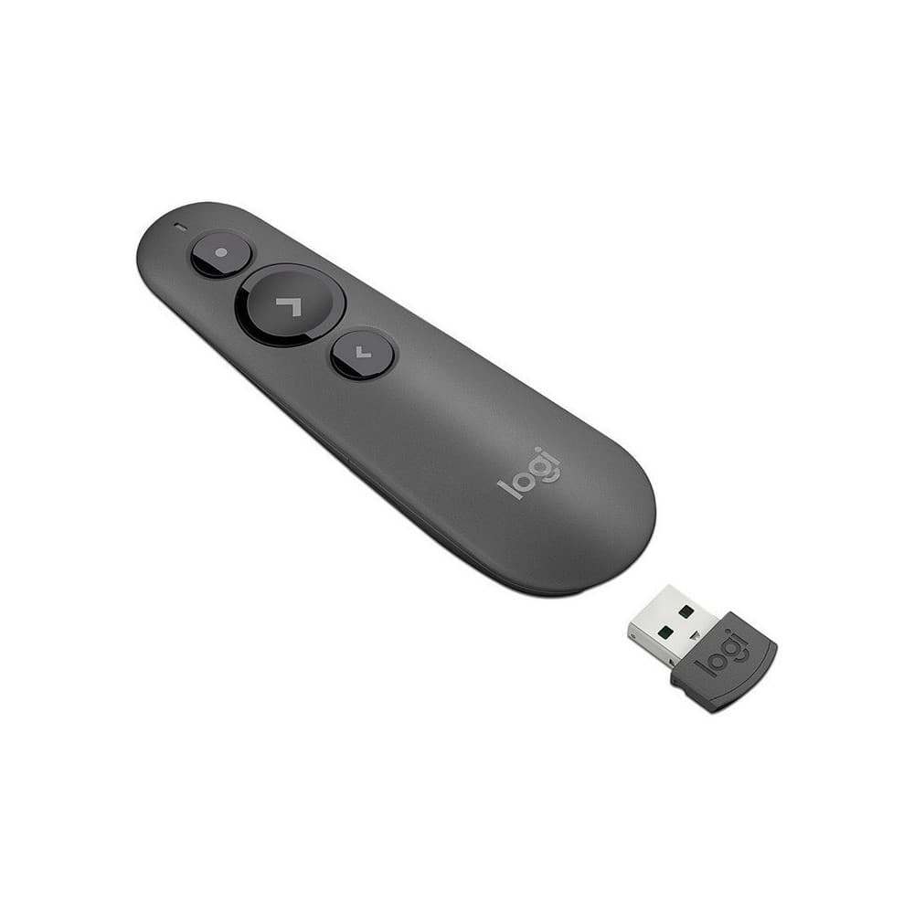 APUNTADOR R500 Logitech Bluetooth/Wireless Receptor USB Compatible Win-Mac Laser Rojo Alcance 20Metros Batería AAA Garantía 1Año-NEGRO, vista 1