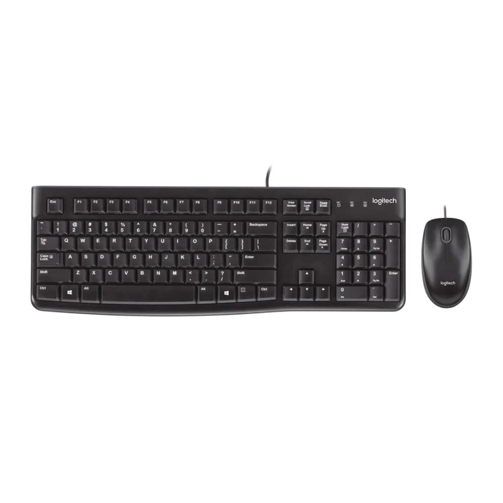 COMBO TECLADO/MOUSE MK120 Logitech  Español Alámbrico USB Compatible Win Antiderrames Letras No Se Borran Garantía 3Años-NEGRO, vista 1