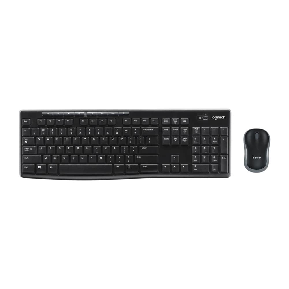COMBO TECLADO/MOUSE MK270 Logitech Español Inalámbrico Receptor USB Compatible Win Antiderrames Letras No Se Borran Garantía 3Años-NEGRO, vista 1