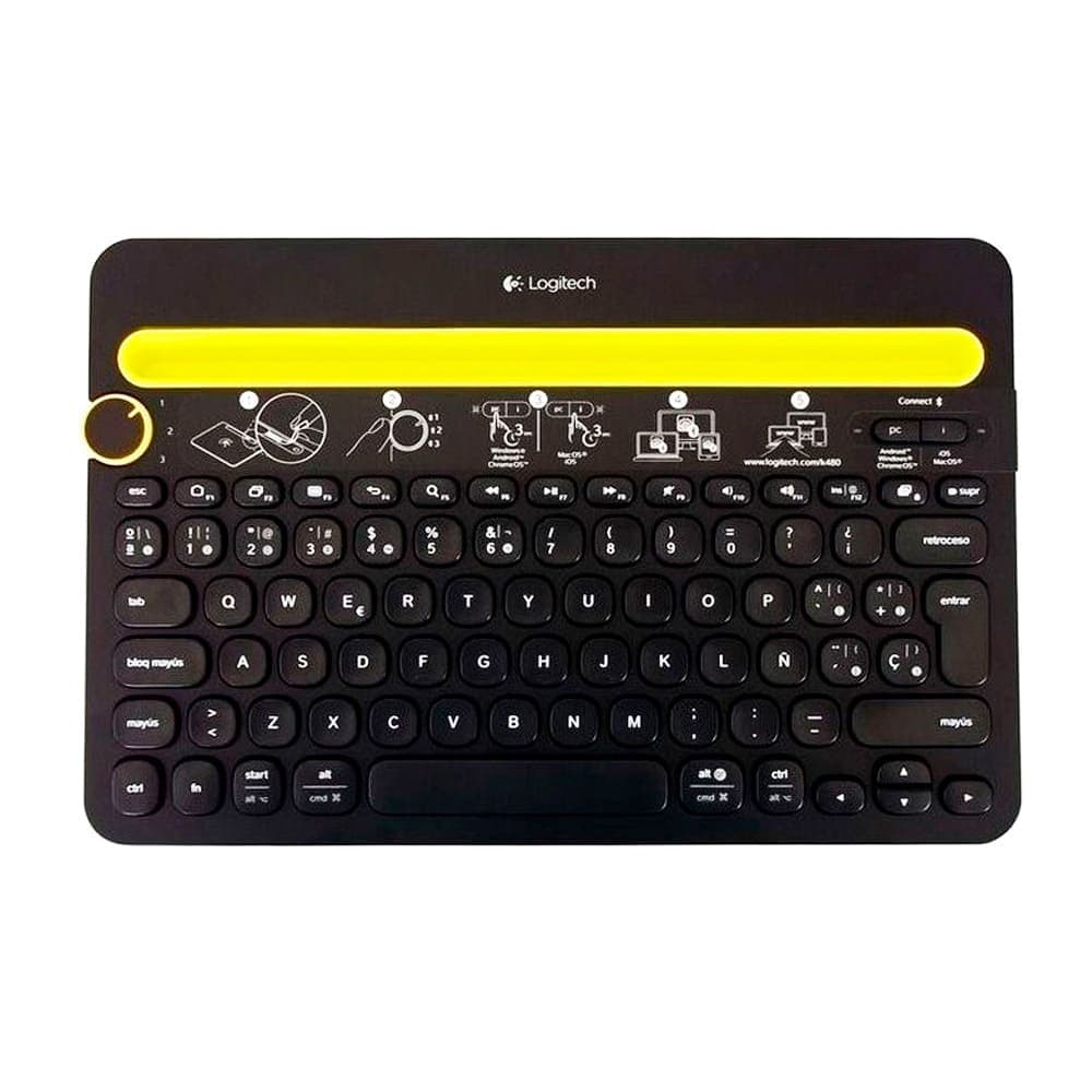 TECLADO K480 Logitech Español Bluetooth Compatible Win-Mac-Android MultiDispositivo FLOW Soporte Garantía 2Años-NEGRO, vista 1