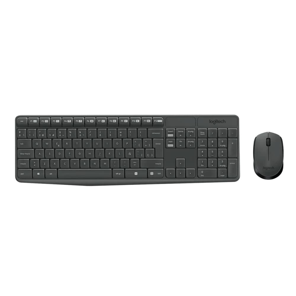 COMBO TECLADO/MOUSE MK235 Logitech Español Inalámbrico Receptor USB Compatible Win Antiderrames Letras No Se Borran Garantía 1Año-GRIS, vista 1