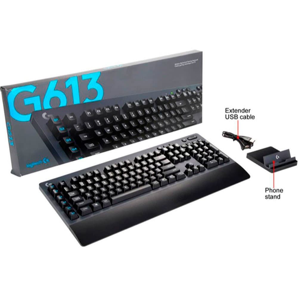 Teclado G613 lightspeed Logitech Gaming idioma ingles con Bluetooth color negro, vista 1