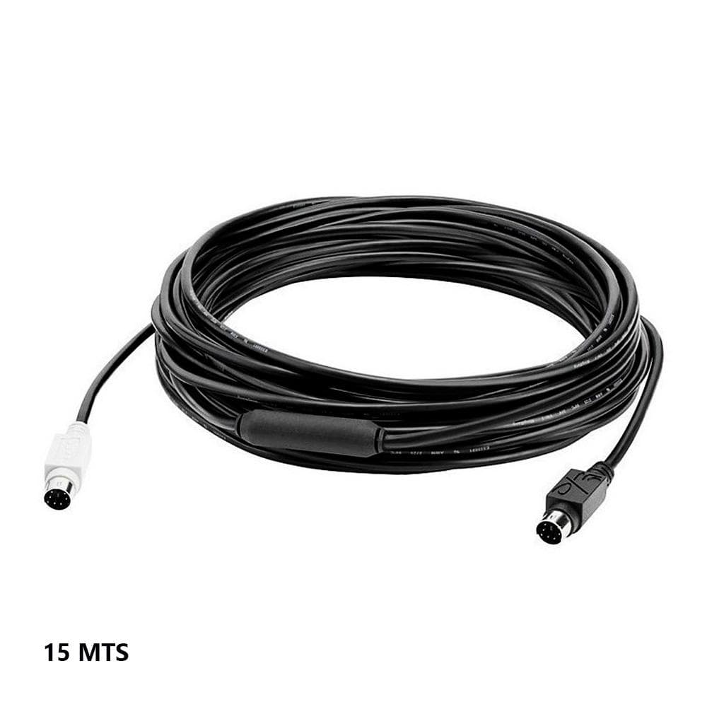 CABLE EXTENSOR Logitech Corporativo Para Conference Group De 15 Metros Aumenta La Distancia Entre El Hub y La Cámara o Sistema Principal de Audio Garantía 2Años-NEGRO, vista 1