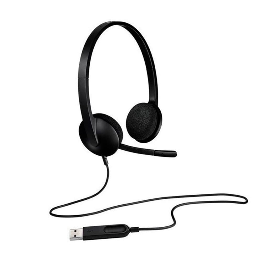 DIADEMA H340 Logitech USB Compatible Win-Mac Estéreo Digital Micrófono Suspensión Ruido Cable 1.8Metros Garantía 2Años-NEGRO, vista 1